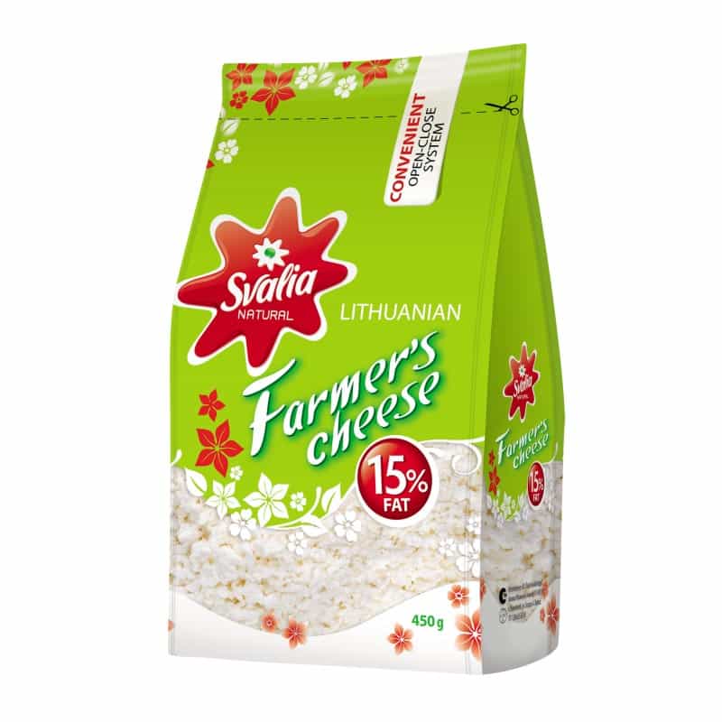 17010225.jpg SVALYA, Cottage Cheese, Classical Lithuanian, 15% fat, 450g (Best before 20/06/2026) - Image 1
