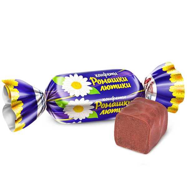 KRASNY OKTYABR, Chocolates with Vanila Cream filling "Romashki-lutiki", 250g - 500g (Best before 25/11/2025) - Image 1