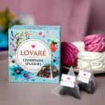 LOVARE, "Champagne Splashes", Green & Black Tea with Floral-Fruit Blend, 15 individually crafted tea pyramids (Best before 02/05/2027) - Image 2