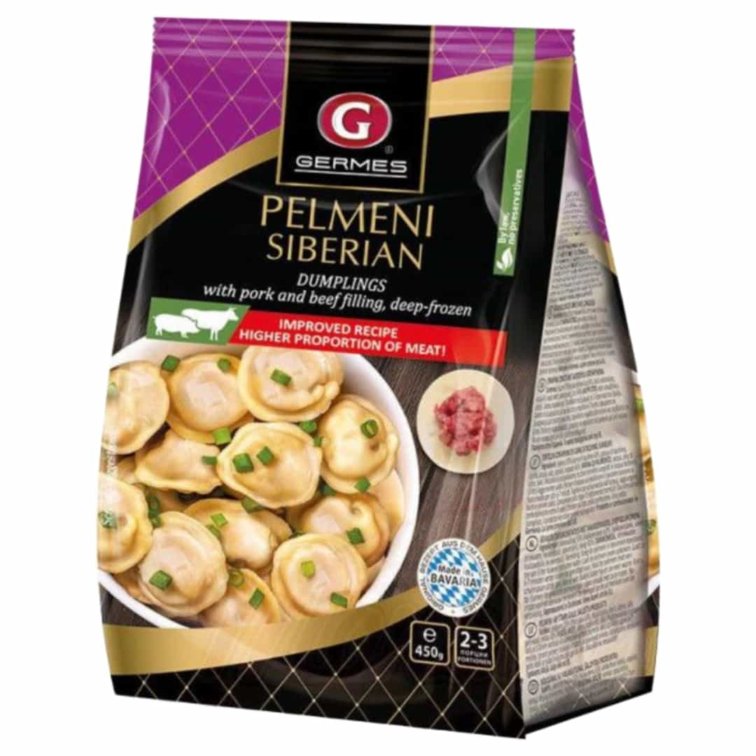 8.1.2.18 GERMES, "Siberian" Dumplings with minced Beef & Pork, Premium Quality, Deep Frozen, made in Bavaria, 450g (Best before 14/04/2027) - Image 1