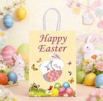 EASTER "PASTILA", Gift Set, 550g (1 Gift Bag, 1 Pack of Pastila White & Pink, Vanilla & Cherry flavor, 305g, 1 DIY Wooden Egg Set with Markers, Assorted Chocolates, 170g)